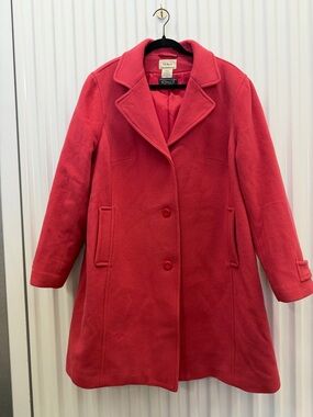 L.L.Bean Women's Bright Pink Wool Coat size 2X